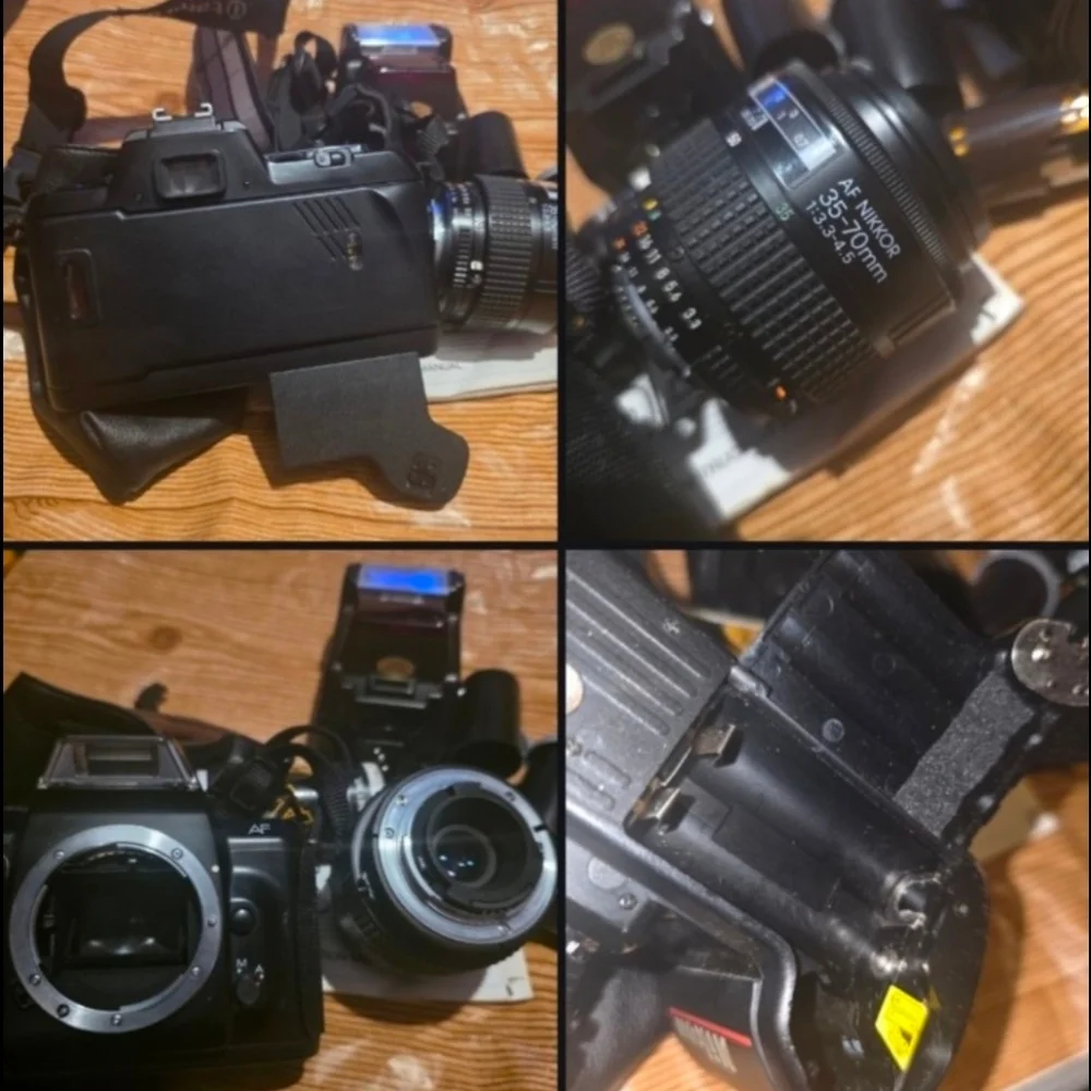 Nikon N4004 AF camera w/ 2 lenses, Flash, Film and Accessories
